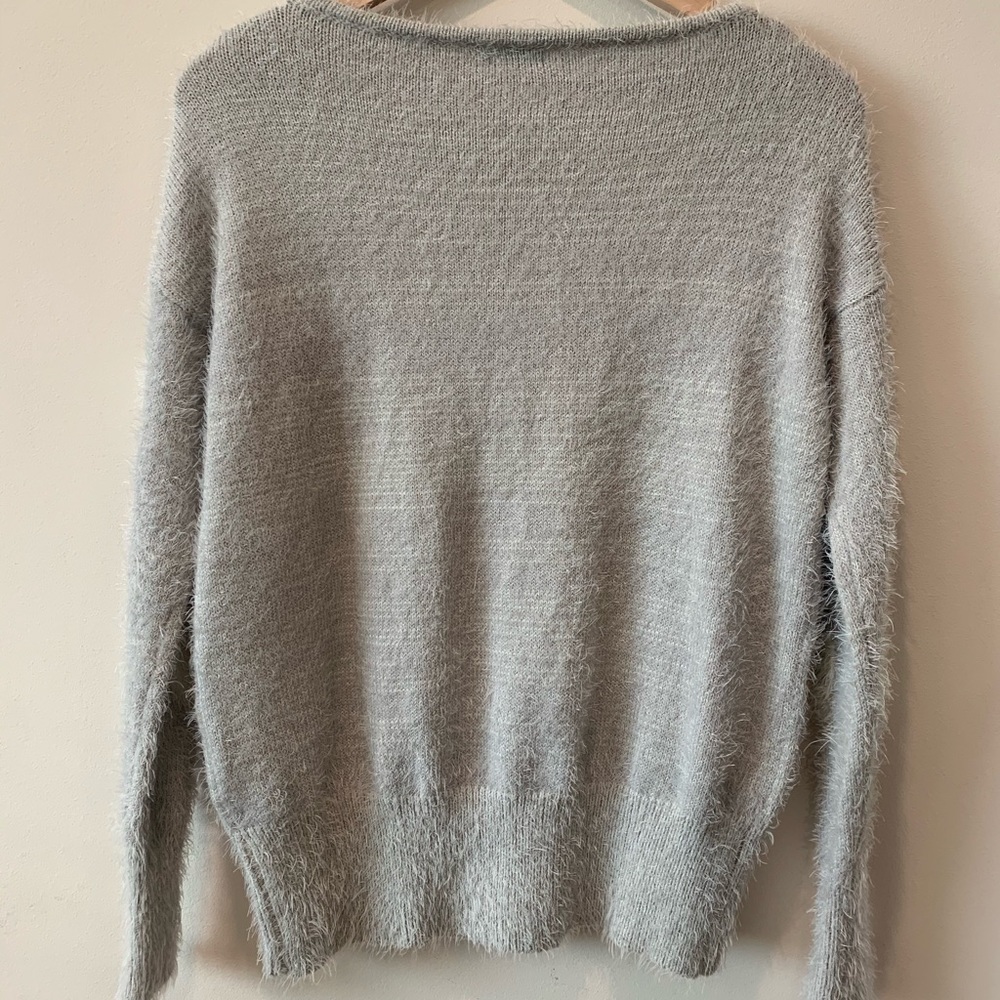 Tobi Gray White Hearts Crushing on Eyelash Sweater - Picture 4 of 5